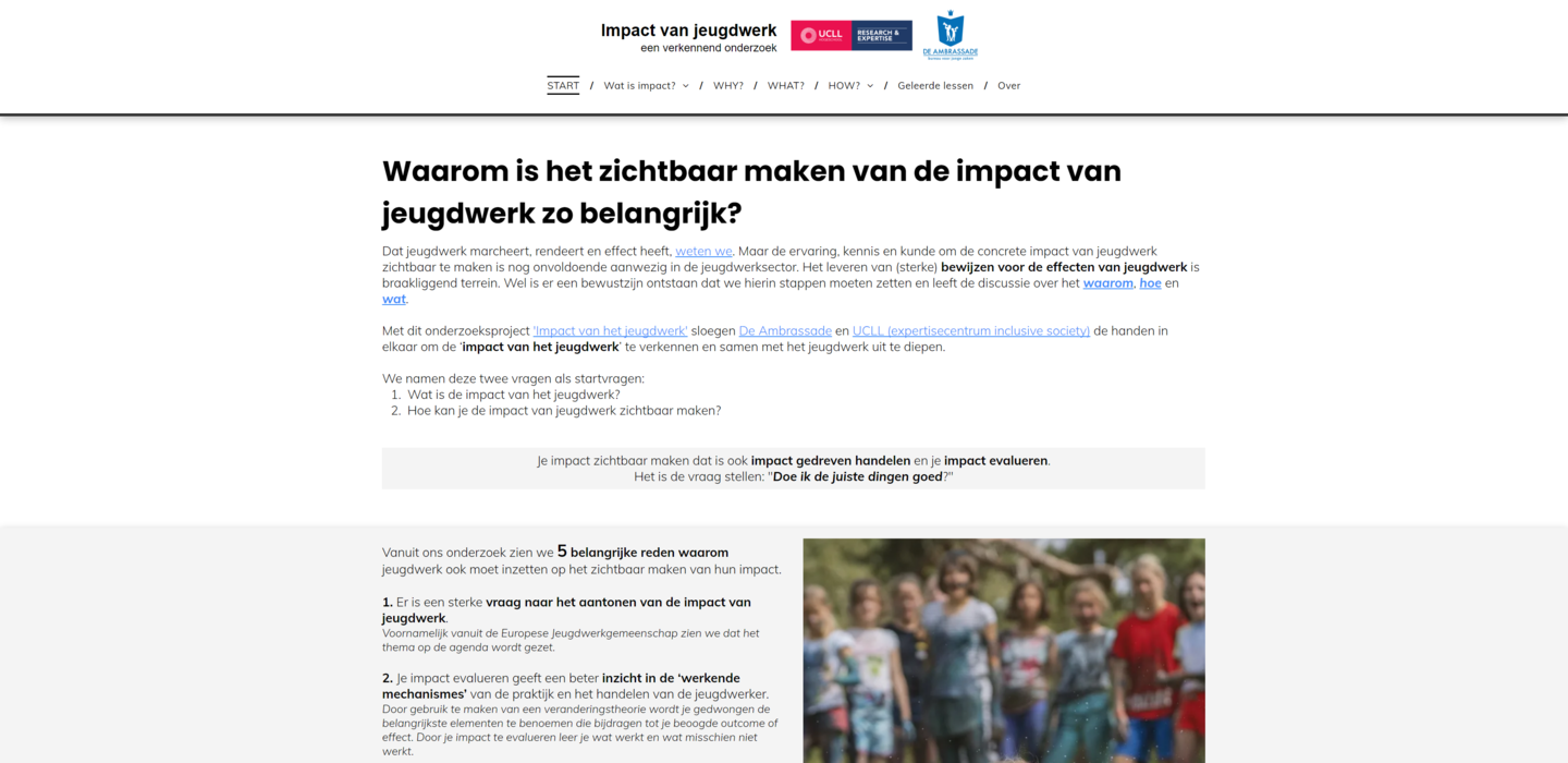 Website impact van jeugdwerk